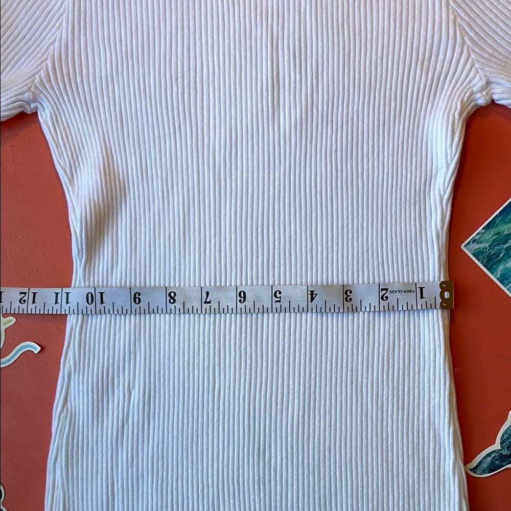 Jessica Cream Ribbed Fitted Tee - Picture 5 of 5